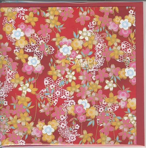 春節：手染友禅カード「3色桜梅」