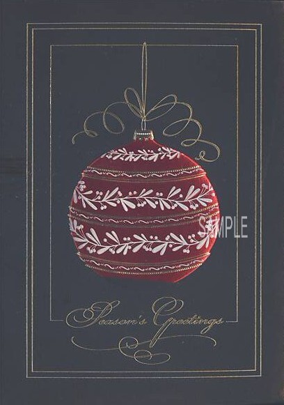 Season's Greetings Regal Ornament Holiday Card
